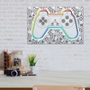 image:imageOpen Road Brands PlayStation Controller Gallery Wrapped Canvas Wall Decor  Classic PlayStation Wall Art for Game Room or Man CaveGray
