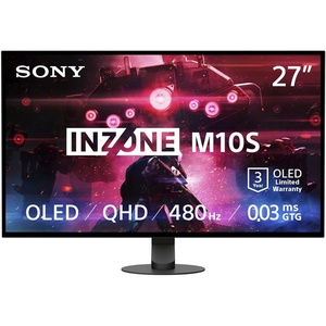 image:imageSony INZONE M10S 27 1440p 480Hz OLED Gaming Monitor with Low Profile Stand  003ms GtG 245 Dual Screen Size GSYNC Compatible AntiGlare Custom Heatsink 3Year OLED Limited WarrantyINZONE M10S Monitor