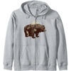 image:imageDays Gone BearShaped Forest Landscape Vintage Logo Zip HoodieHeather Grey