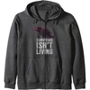 image:imageDays Gone Surviving Isnt Living Crow Quote Big Chest Logo Zip HoodieDark Heather Grey