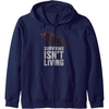 image:imageDays Gone Surviving Isnt Living Crow Quote Big Chest Logo Zip HoodieNavy Blue