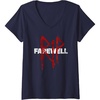 image:imageWomens Days Gone RIP Farewell Distressed Big Chest Logo VNeck TShirtNavy Blue
