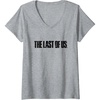 image:imageWomens The Last of Us Iconic Distressed Big Chest Logo VNeck TShirtHeather Grey
