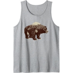 image:imageDays Gone BearShaped Forest Landscape Vintage Logo Tank TopHeather Grey