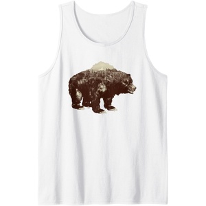 image:imageDays Gone BearShaped Forest Landscape Vintage Logo Tank TopWhite