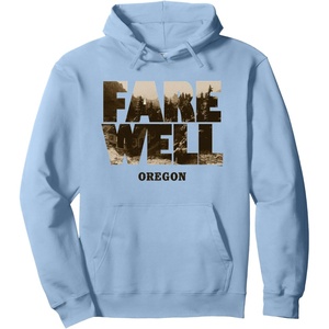 image:imageDays Gone Farewell Oregon Landscape Big Chest Logo Pullover HoodieDusty Blue