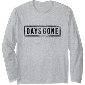image:imageDays Gone Iconic Distressed Big Chest Logo V2 Long Sleeve TShirtHeather Grey