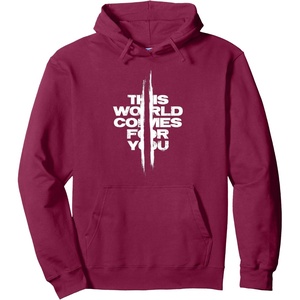 image:imageDays Gone This World Comes For You Distressed Chest Logo Pullover HoodieBurgundy