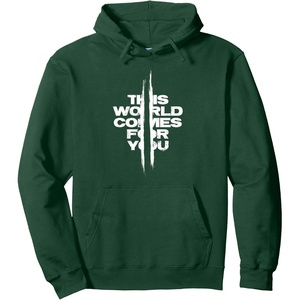 image:imageDays Gone This World Comes For You Distressed Chest Logo Pullover HoodieDark Green