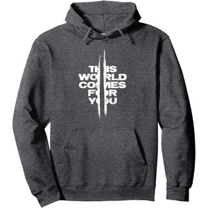 image:imageDays Gone This World Comes For You Distressed Chest Logo Pullover HoodieDark Heather Grey