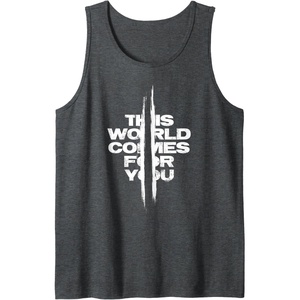 image:imageDays Gone This World Comes For You Distressed Chest Logo Tank TopDark Heather Grey
