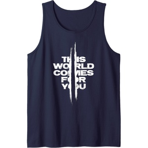 image:imageDays Gone This World Comes For You Distressed Chest Logo Tank TopNavy Blue