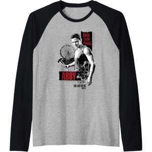 image:imageThe Last of Us Part II Abby Bare Your Fangs Big Chest Poster Raglan Baseball TeeBlackAthletic Heather