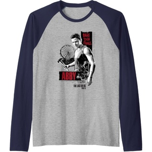 image:imageThe Last of Us Part II Abby Bare Your Fangs Big Chest Poster Raglan Baseball TeeNavy BlueAthletic Heather