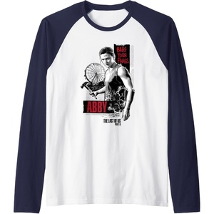 image:imageThe Last of Us Part II Abby Bare Your Fangs Big Chest Poster Raglan Baseball TeeNavy BlueWhite