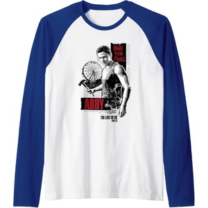 image:imageThe Last of Us Part II Abby Bare Your Fangs Big Chest Poster Raglan Baseball TeeRoyal BlueWhite