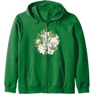 image:imageThe Last of Us Part II Watercolor Floral Big Chest Logo Zip HoodieDark Green