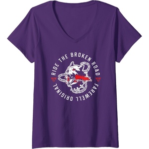 image:imageWomens Days Gone Ride The Broken Road Farewell Original Big Logo VNeck TShirtPurple