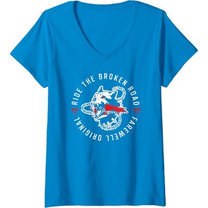 image:imageWomens Days Gone Ride The Broken Road Farewell Original Big Logo VNeck TShirtSapphire Blue
