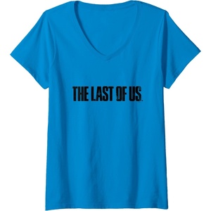 image:imageWomens The Last of Us Iconic Distressed Big Chest Logo VNeck TShirtSapphire Blue
