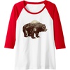 image:imageDays Gone BearShaped Forest Landscape Vintage Logo Raglan Baseball TeeRedWhite