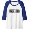image:imageDays Gone Iconic Distressed Big Chest Logo V2 Raglan Baseball TeeRoyal BlueWhite