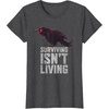 image:imageDays Gone Surviving Isnt Living Crow Quote Big Chest Logo TShirtDark Heather Grey