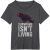 image:imageDays Gone Surviving Isnt Living Crow Quote Big Chest Logo TShirtDark Heather Grey