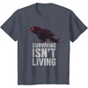 image:imageDays Gone Surviving Isnt Living Crow Quote Big Chest Logo TShirtHeather Blue
