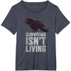 image:imageDays Gone Surviving Isnt Living Crow Quote Big Chest Logo TShirtHeather Blue