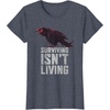 image:imageDays Gone Surviving Isnt Living Crow Quote Big Chest Logo TShirtHeather Blue