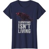 image:imageDays Gone Surviving Isnt Living Crow Quote Big Chest Logo TShirtNavy Blue