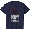 image:imageDays Gone Surviving Isnt Living Crow Quote Big Chest Logo TShirtNavy Blue