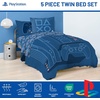 image:imageJay Franco Kids Bed Set Blue PlayStation 7 Piece Full  Cozy Soft Bedding for Stylish Room Dcor with Comforter Sheets amp Pillow CoversBlue  Playstation