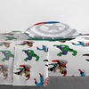 image:imageJay Franco Kids Sheet Cartoon Set with Fitted Flat Sheets amp Pillow Cover  UltraSoft Bedding with Pillowcase for Room Decor Blue  PlayStation 4 Piece QueenWhite  Avengers