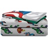 image:imageJay Franco Kids Sheet Cartoon Set with Fitted Flat Sheets amp Pillow Cover  UltraSoft Bedding with Pillowcase for Room Decor Blue  PlayStation 4 Piece QueenWhite  Avengers