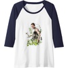 image:imageThe Last of Us Part II Abby Anderson Floral Watercolor Logo Raglan Baseball TeeNavy BlueWhite