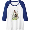 image:imageThe Last of Us Part II Abby Anderson Floral Watercolor Logo Raglan Baseball TeeRoyal BlueWhite