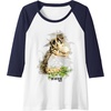 image:imageThe Last of Us Part II Hat On A Dinosaur Watercolor Style Raglan Baseball TeeNavy BlueWhite