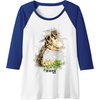image:imageThe Last of Us Part II Hat On A Dinosaur Watercolor Style Raglan Baseball TeeRoyal BlueWhite