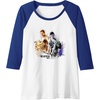 image:imageThe Last of Us Part II Iconic Abby Ellie Watercolor Floral Raglan Baseball TeeRoyal BlueWhite