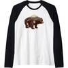 image:imageDays Gone BearShaped Forest Landscape Vintage Logo Raglan Baseball TeeBlackWhite