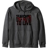 image:imageDays Gone Searching For A Reason To Live Big Chest Logo Zip HoodieDark Heather Grey