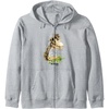 image:imageThe Last of Us Part II Hat On A Dinosaur Watercolor Style Zip HoodieHeather Grey