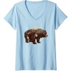 image:imageWomens Days Gone BearShaped Forest Landscape Vintage Logo VNeck TShirtBaby Blue