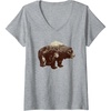 image:imageWomens Days Gone BearShaped Forest Landscape Vintage Logo VNeck TShirtHeather Grey