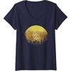 image:imageWomens Days Gone Honor And Glory Landscape Vintage Chest Poster VNeck TShirtNavy Blue