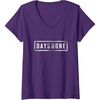 image:imageWomens Days Gone Iconic Distressed Big Chest Logo VNeck TShirtPurple