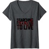image:imageWomens Days Gone Searching For A Reason To Live Big Chest Logo VNeck TShirtDark Heather Grey