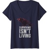 image:imageWomens Days Gone Surviving Isnt Living Crow Quote Big Chest Logo VNeck TShirtNavy Blue